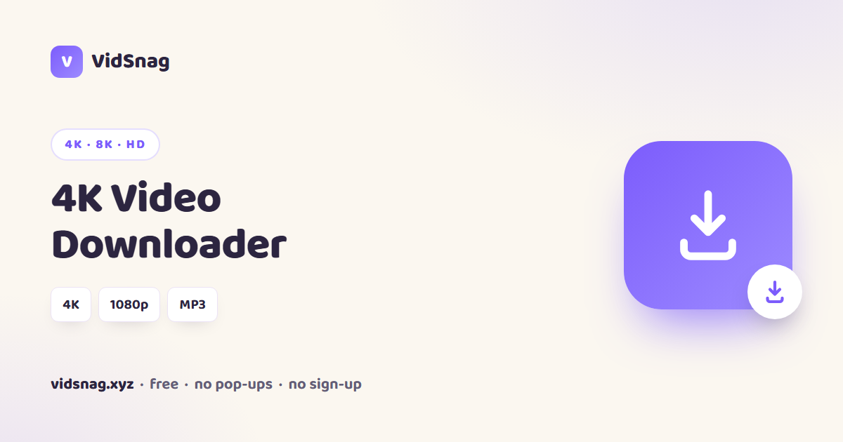 VidSnag, a free 4K video downloader for Windows
