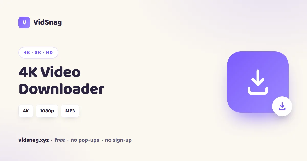 VidSnag, a free 4K video downloader for Windows