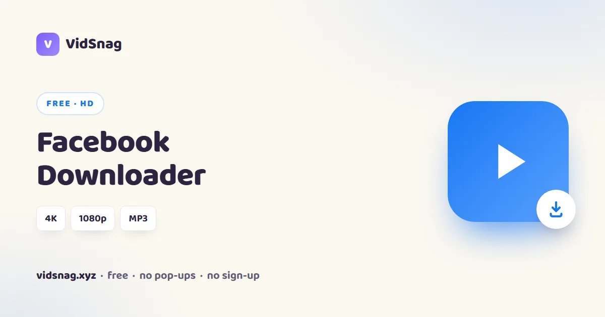 VidSnag, a free Facebook video downloader for Windows
