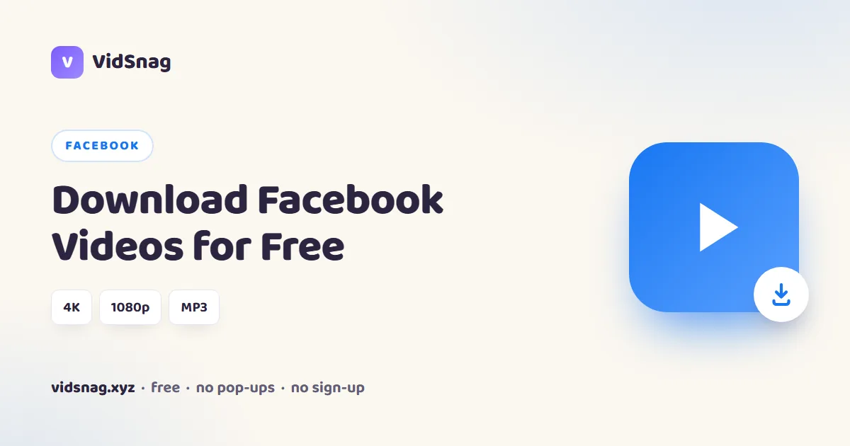 How to download Facebook videos with VidSnag