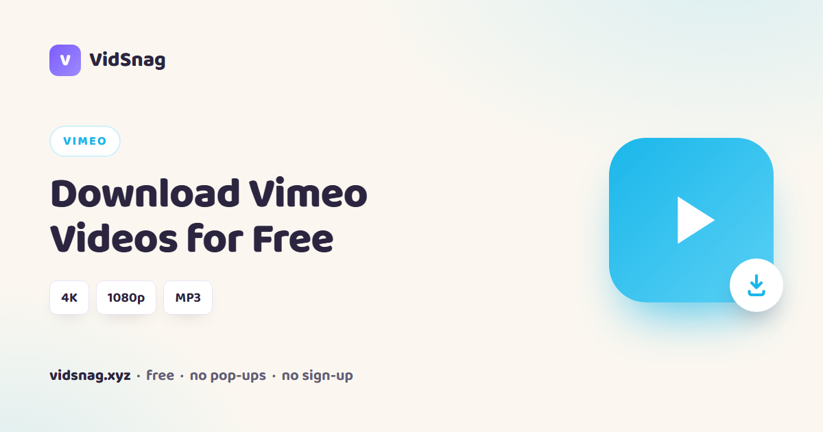 How to download Vimeo videos with VidSnag
