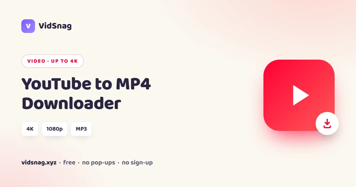 VidSnag saving a YouTube video as an MP4 file on Windows